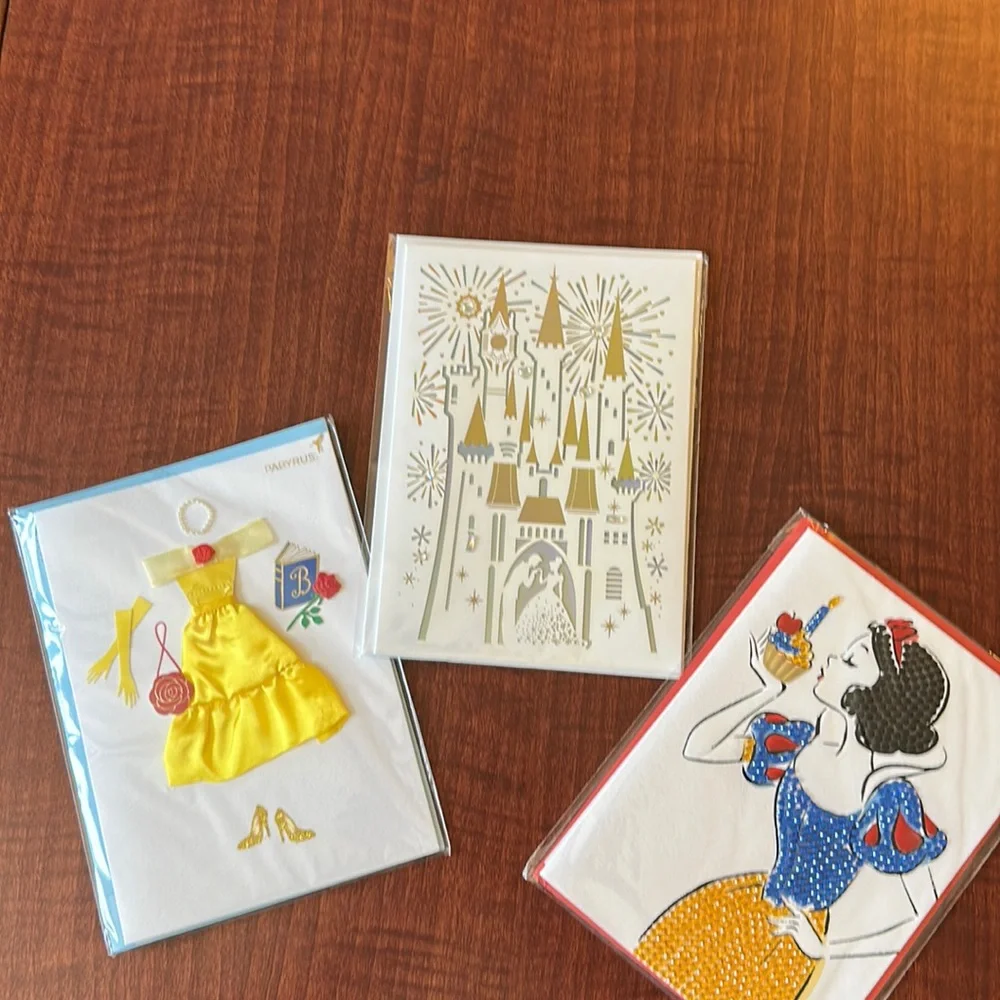Papyrus Disney Princess Greeting Cards, Snow White, Belle & Cinderella Castle